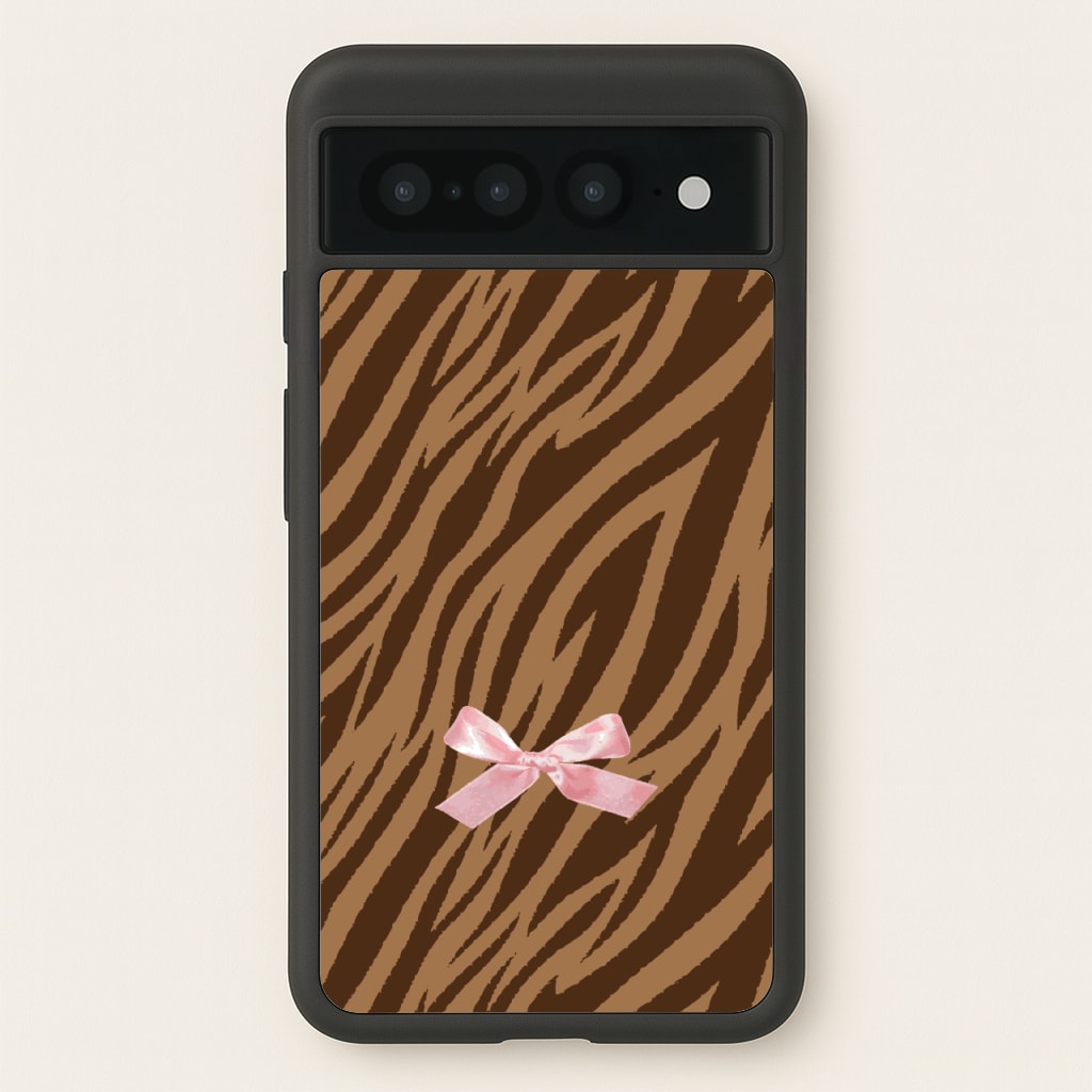 Coquette Brown Tiger Print - Animal Patterns Phone Case for Google Pixel 7 Pro