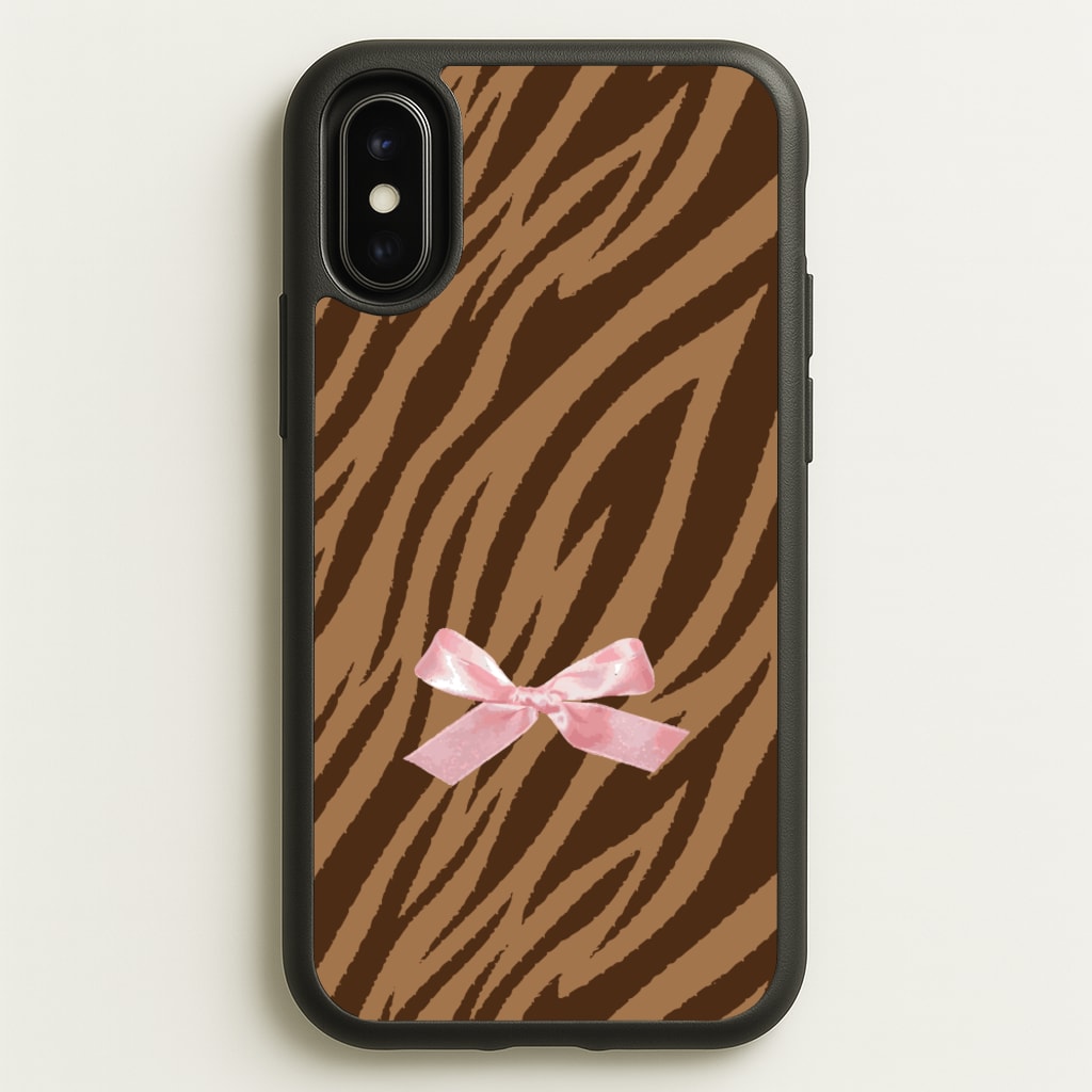 Coquette Brown Tiger Print - Animal Patterns Phone Case for iPhone X / XS