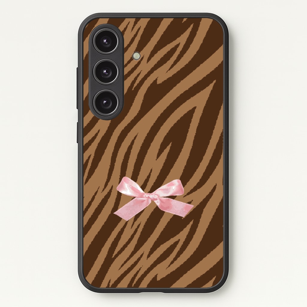 Coquette Brown Tiger Print - Animal Patterns Phone Case for Galaxy S24