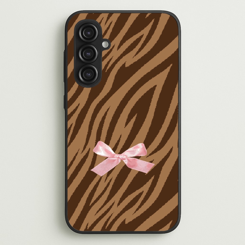 Coquette Brown Tiger Print - Animal Patterns Phone Case for Galaxy S23FE