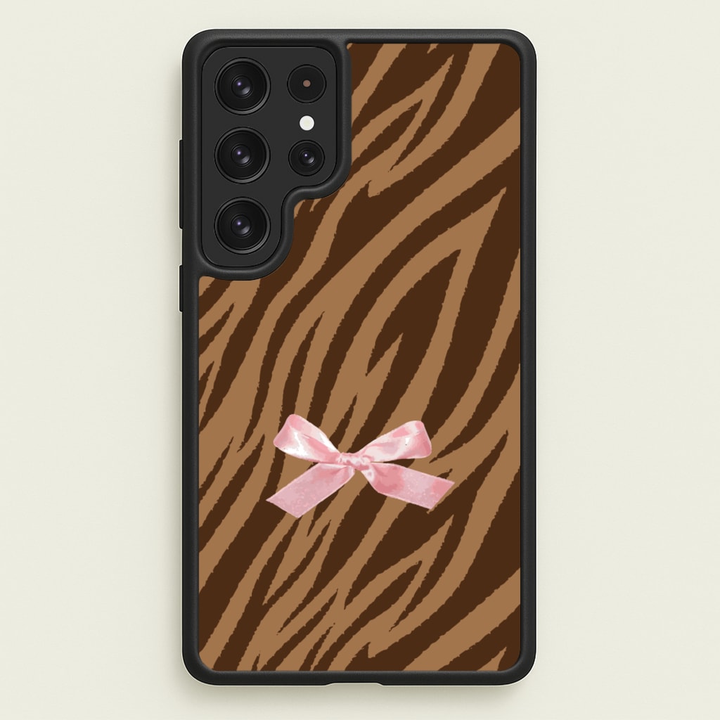 Coquette Brown Tiger Print - Animal Patterns Phone Case for Galaxy S23 Ultra