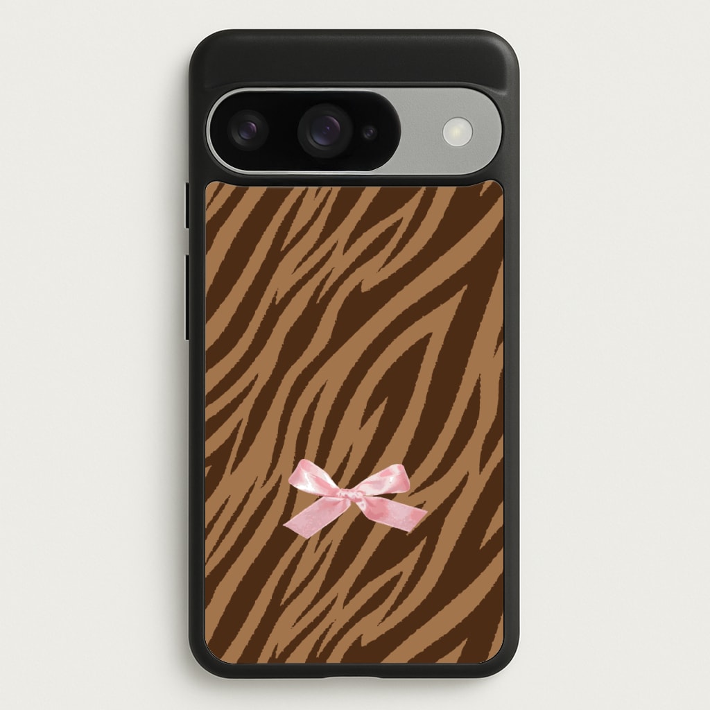 Coquette Brown Tiger Print Phone Case for Google Pixel 10 / 10 Pro