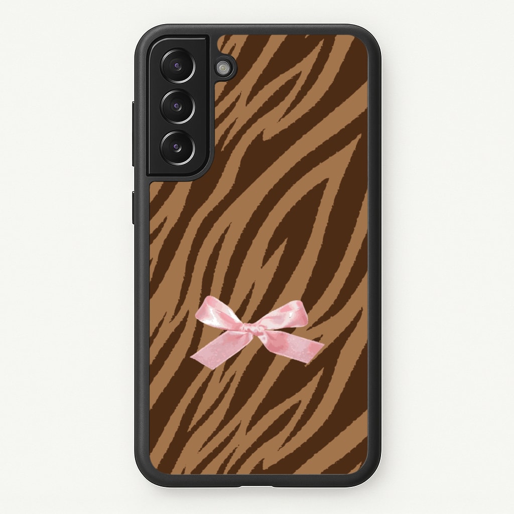 Coquette Brown Tiger Print - Animal Patterns Phone Case for Galaxy S22