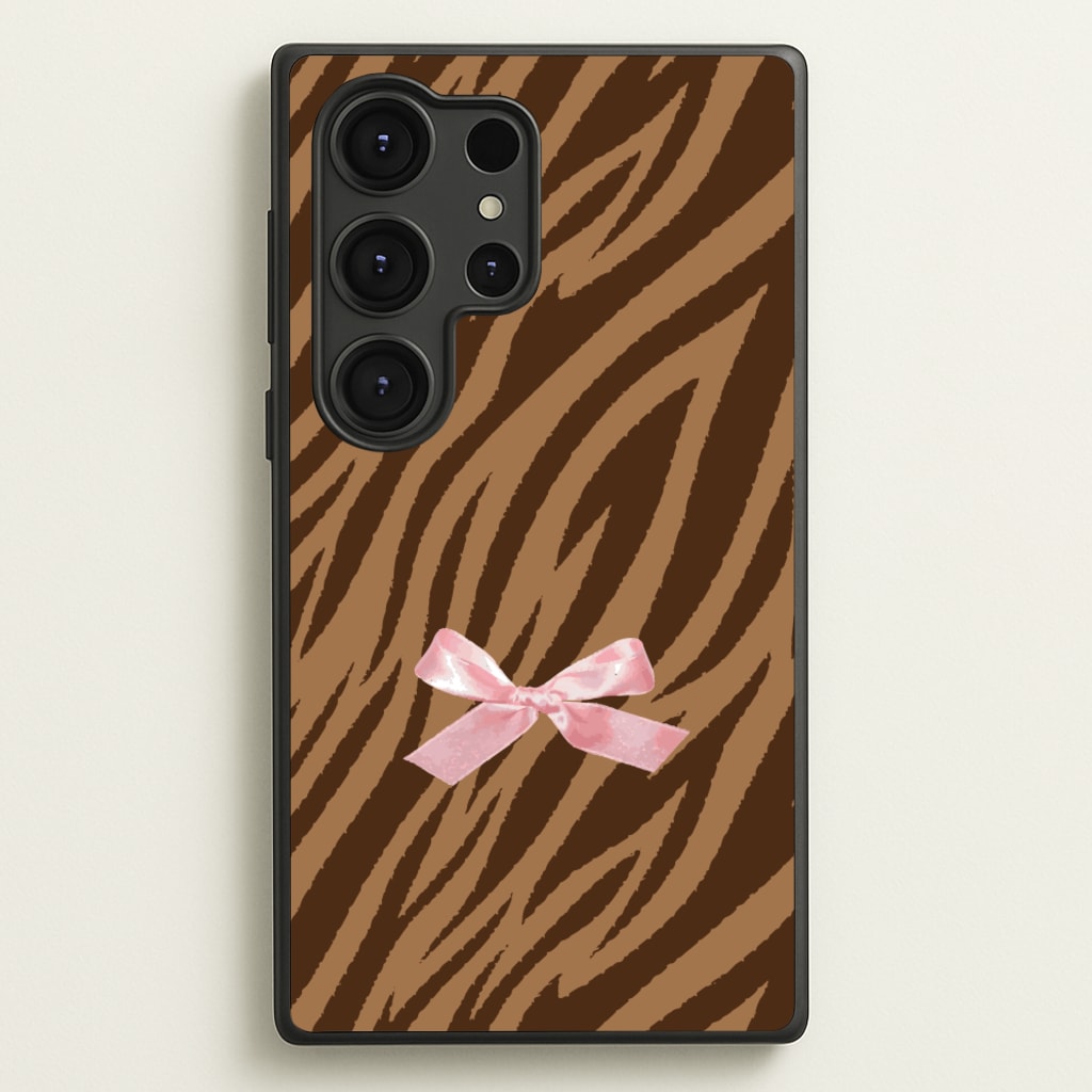 Coquette Brown Tiger Print - Animal Patterns Phone Case for Galaxy S25 Ultra