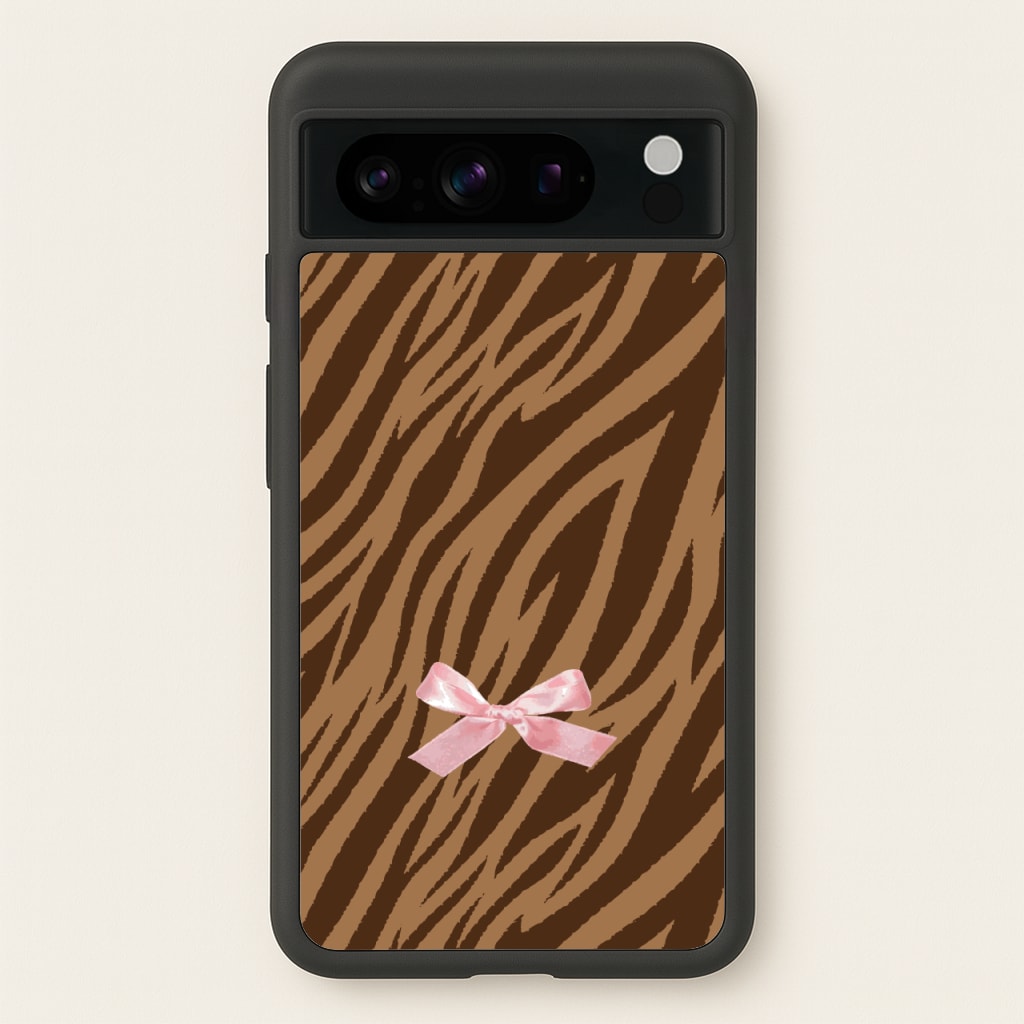 Coquette Brown Tiger Print - Animal Patterns Phone Case for Google Pixel 8 Pro