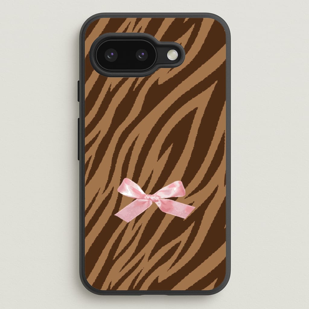 Coquette Brown Tiger Print - Animal Patterns Phone Case for Google Pixel 9a