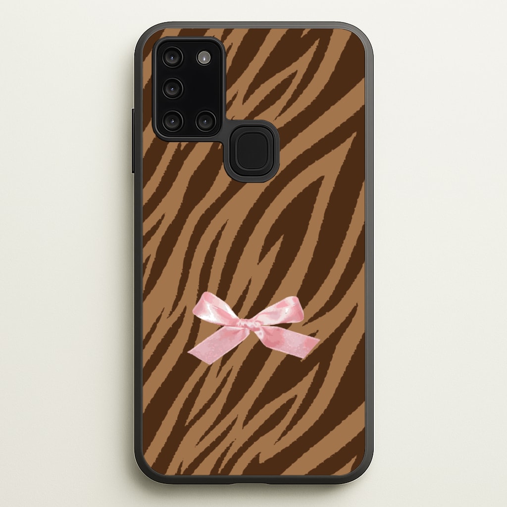 Coquette Brown Tiger Print - Animal Patterns Phone Case for Galaxy A21s