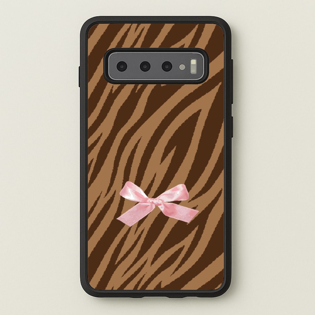 Coquette Brown Tiger Print - Animal Patterns Phone Case for Galaxy S10 Plus