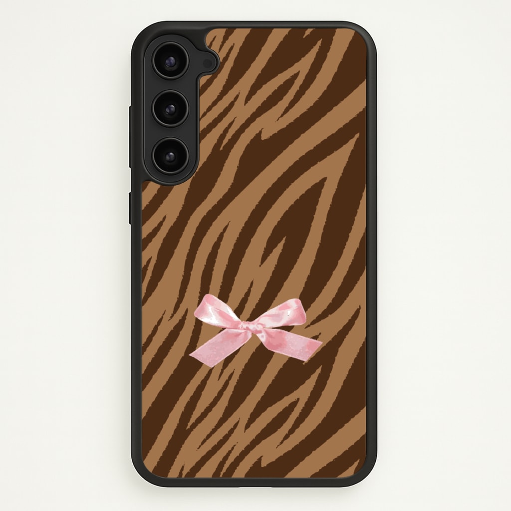 Coquette Brown Tiger Print - Animal Patterns Phone Case for Galaxy S23