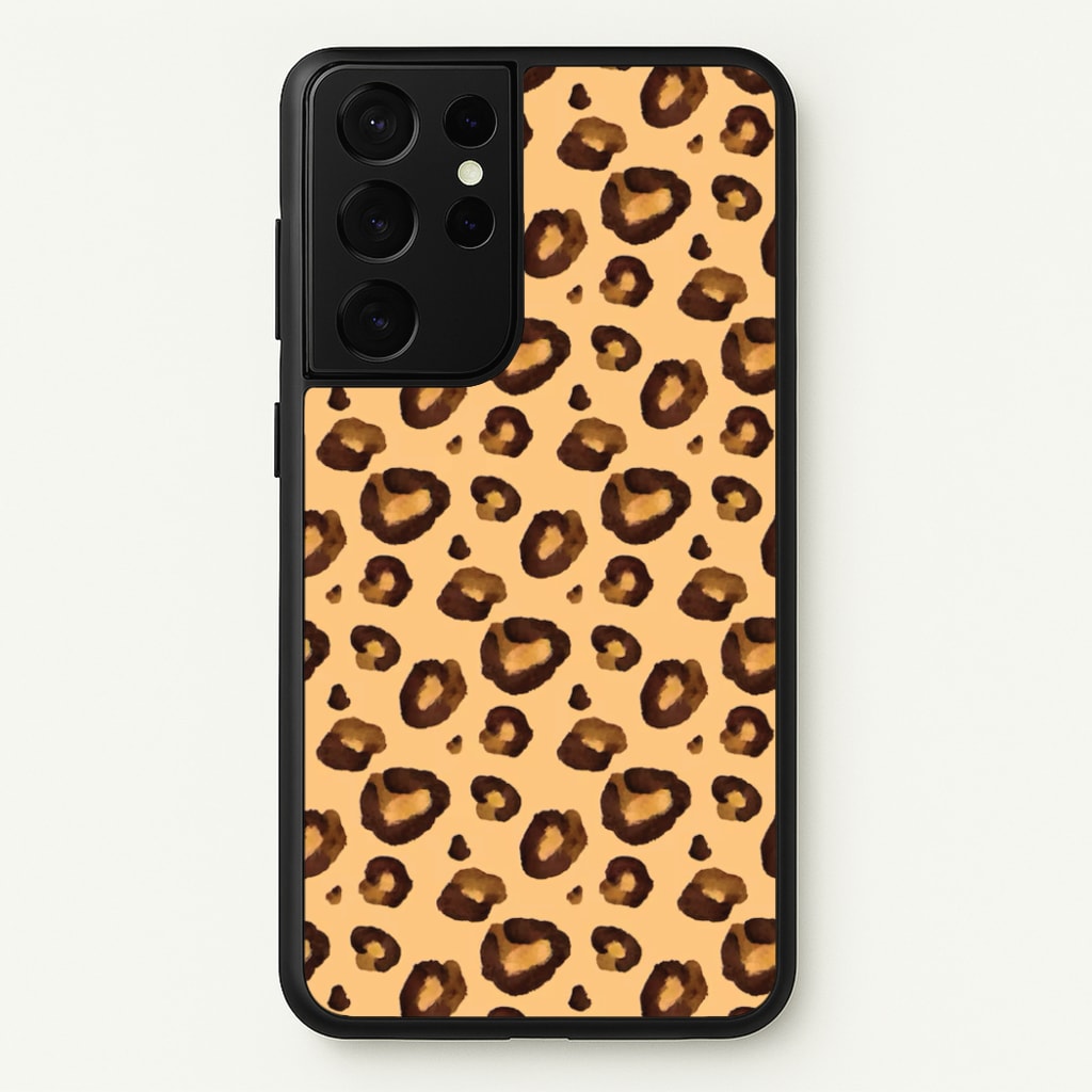 Watercolour Cheetah Print - Animal Patterns Phone Case for Galaxy S21 Ultra