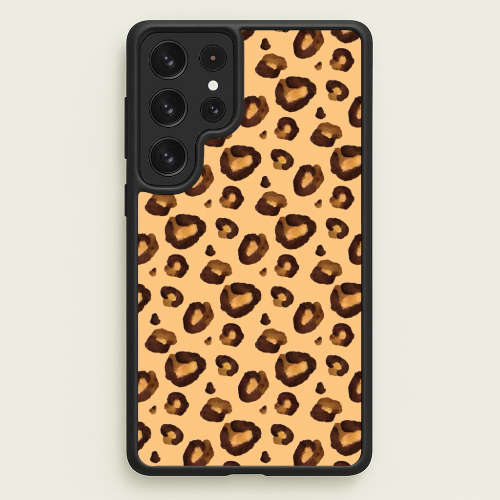 Watercolour Cheetah Print - Animal Patterns Phone Case for Galaxy S23 Ultra