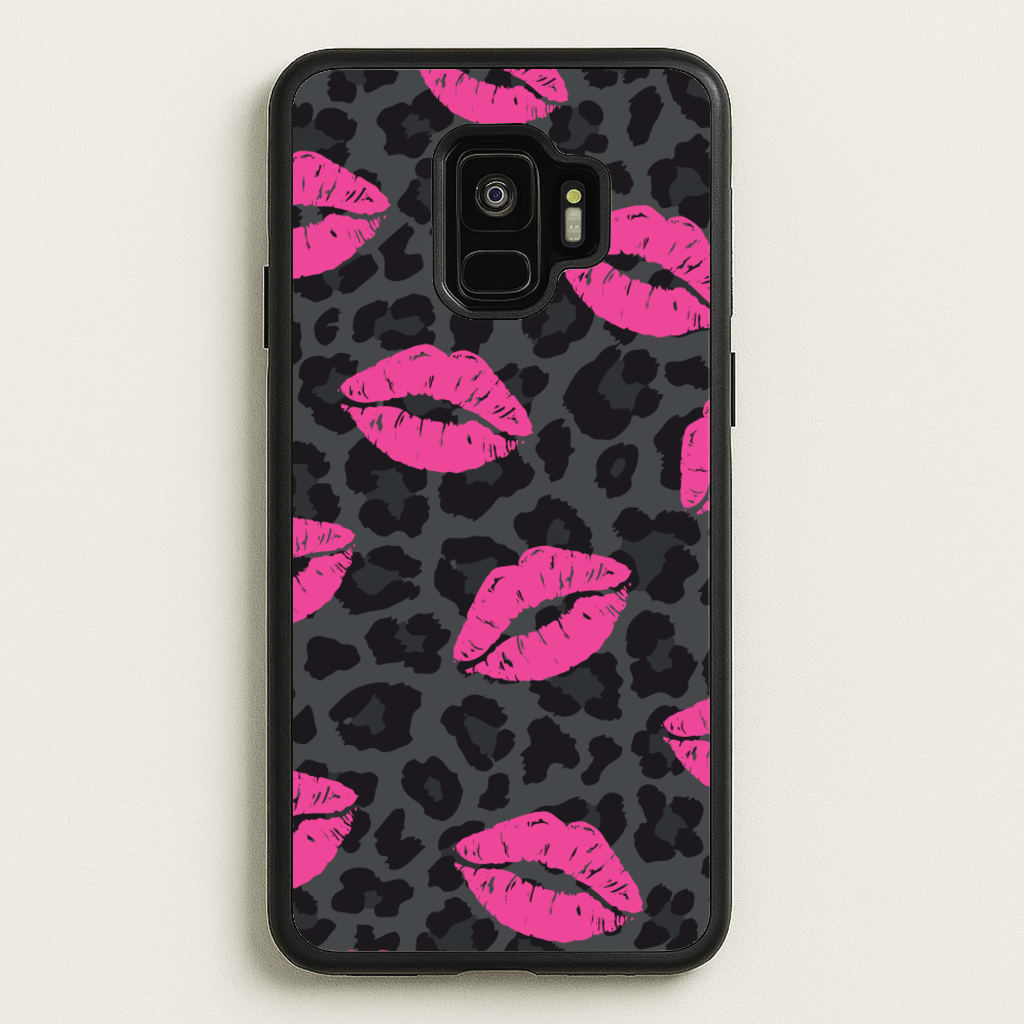 Pink Lipstick Cheetah Print - Animal Patterns Phone Case for Galaxy S9