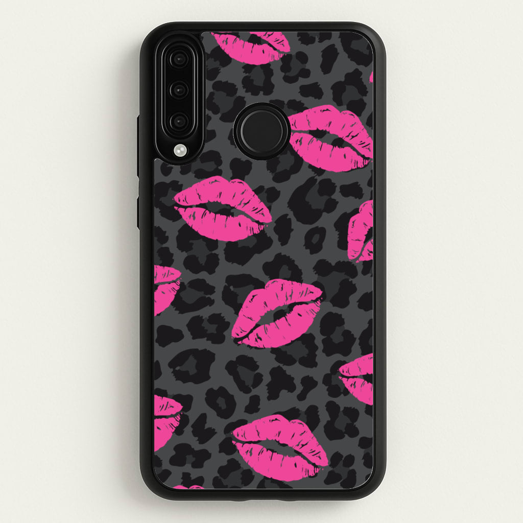 Pink Lipstick Cheetah Print - Animal Patterns Phone Case for Huawei P30 Lite