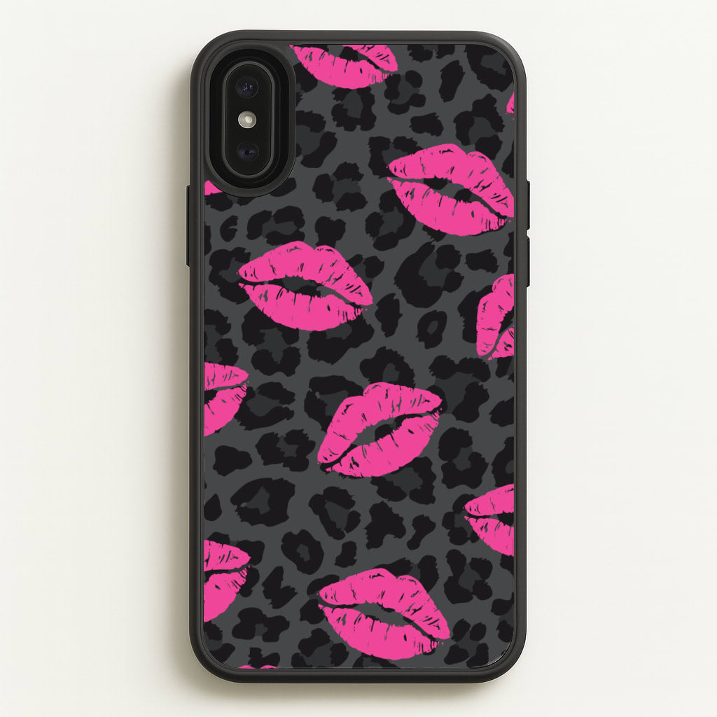 Pink Lipstick Cheetah Print - Animal Patterns Phone Case for iPhone XS Max