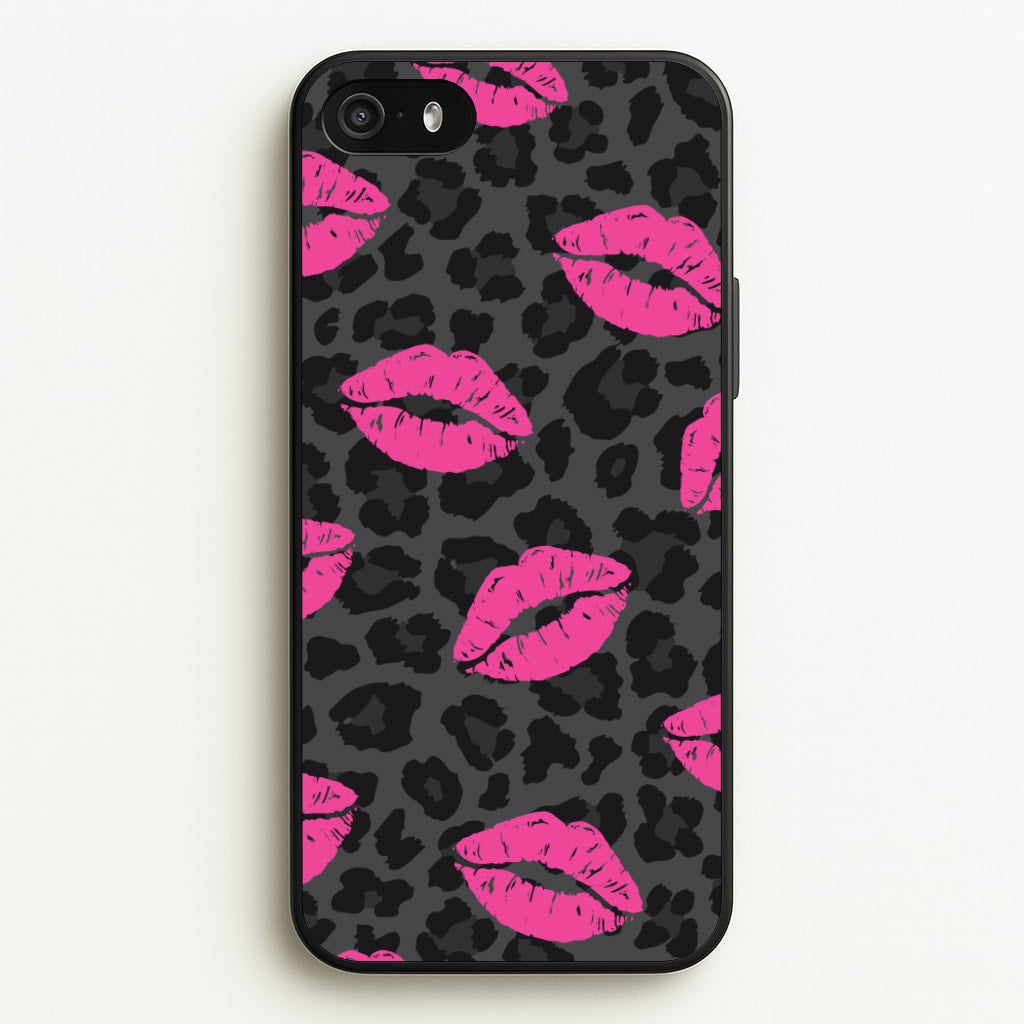 Pink Lipstick Cheetah Print - Animal Patterns Phone Case for iPhone 5 / 5s / SE 2016