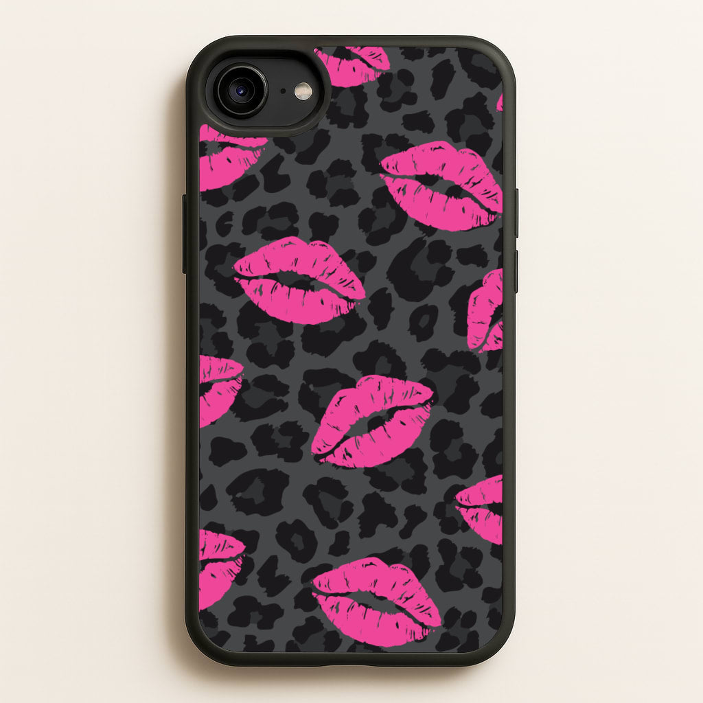 Pink Lipstick Cheetah Print - Animal Patterns Phone Case for iPhone 6 / 7 / 8 / SE