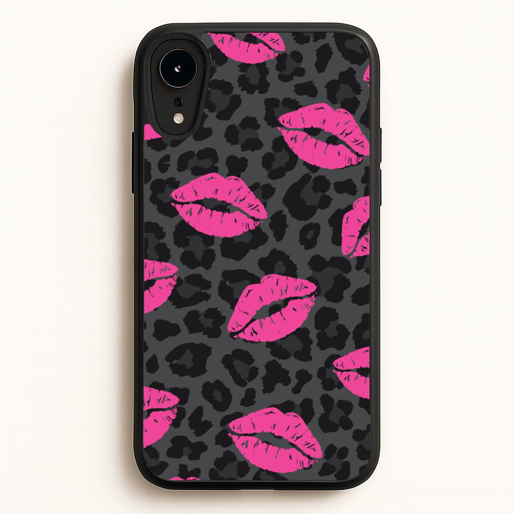Pink Lipstick Cheetah Print - Animal Patterns Phone Case for iPhone XR