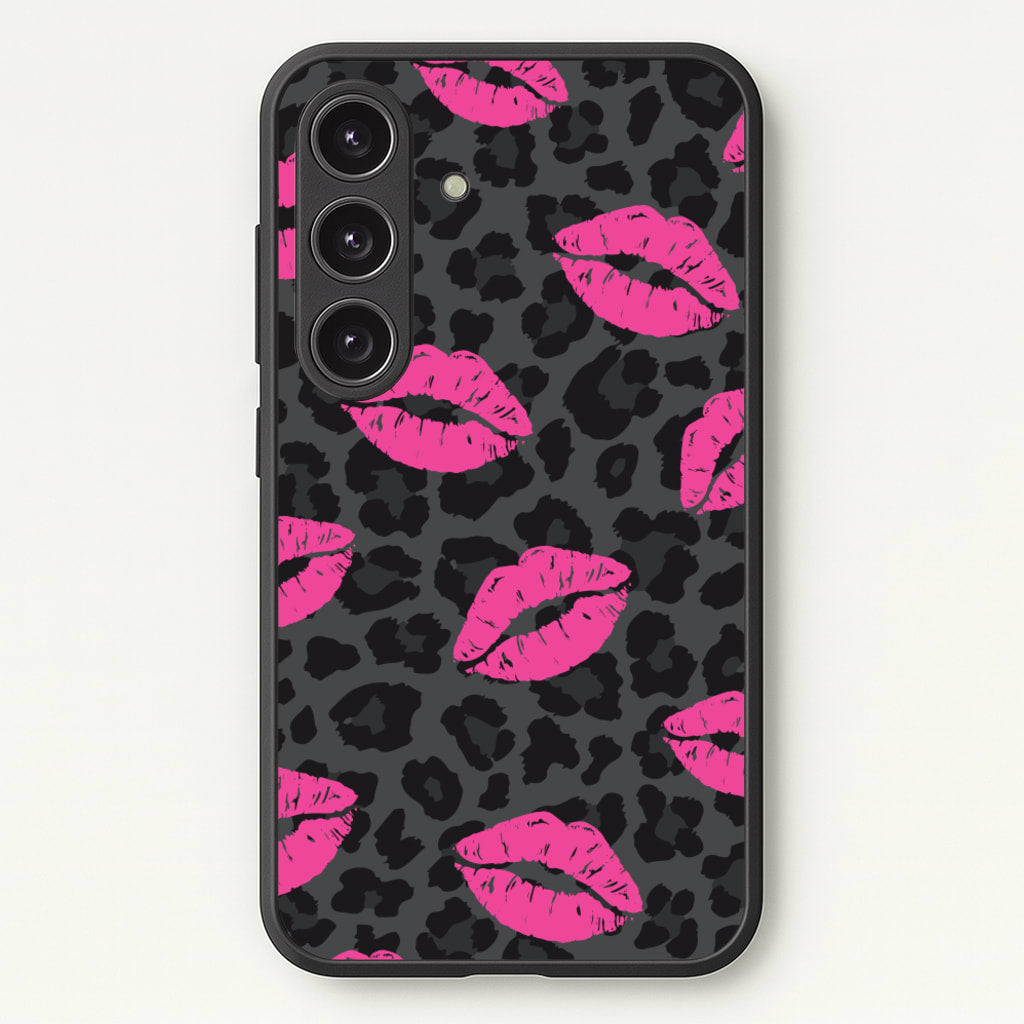 Pink Lipstick Cheetah Print - Animal Patterns Phone Case for Galaxy S25