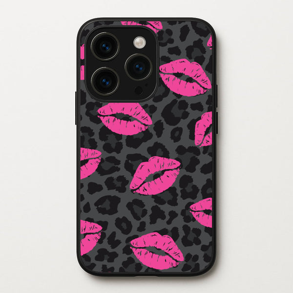 Pink Lipstick Cheetah Print - Animal Patterns Phone Case for iPhone 14 Pro Max