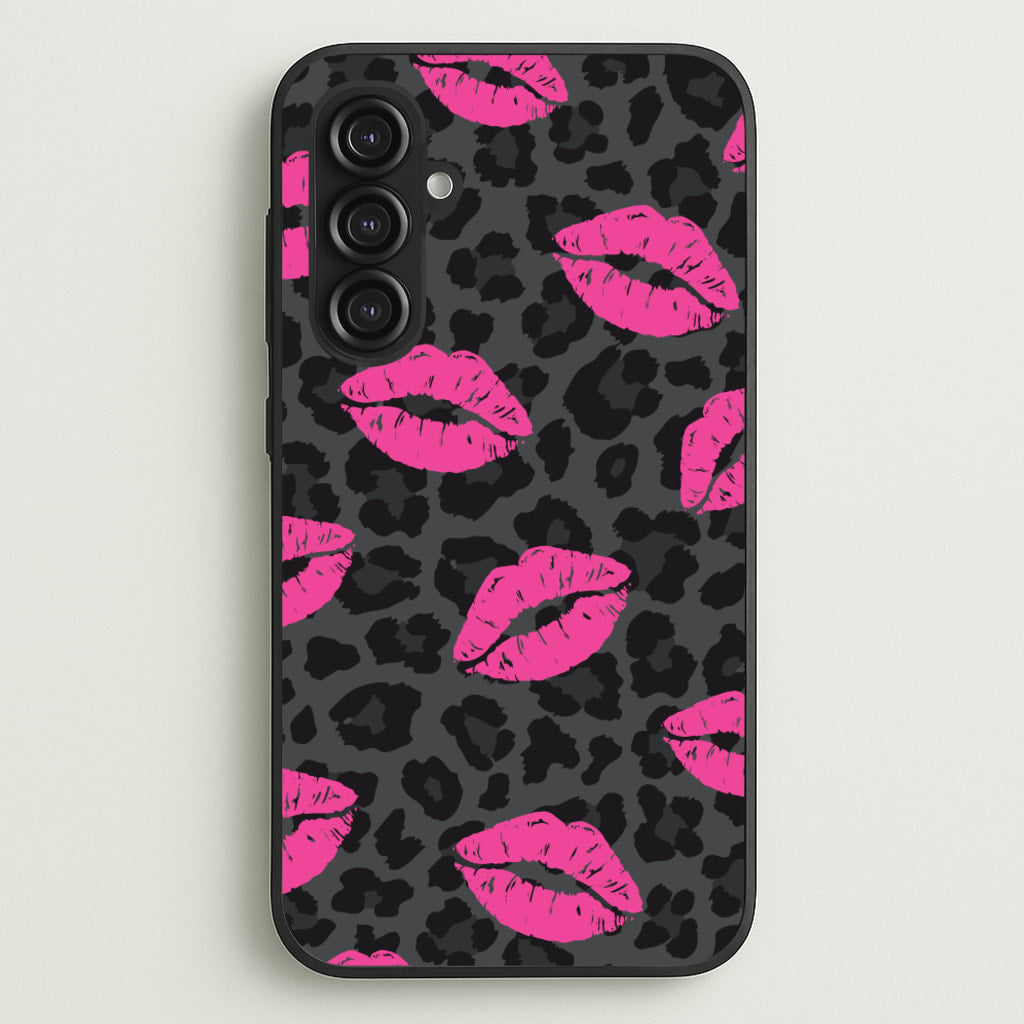 Pink Lipstick Cheetah Print - Animal Patterns Phone Case for Galaxy S23FE