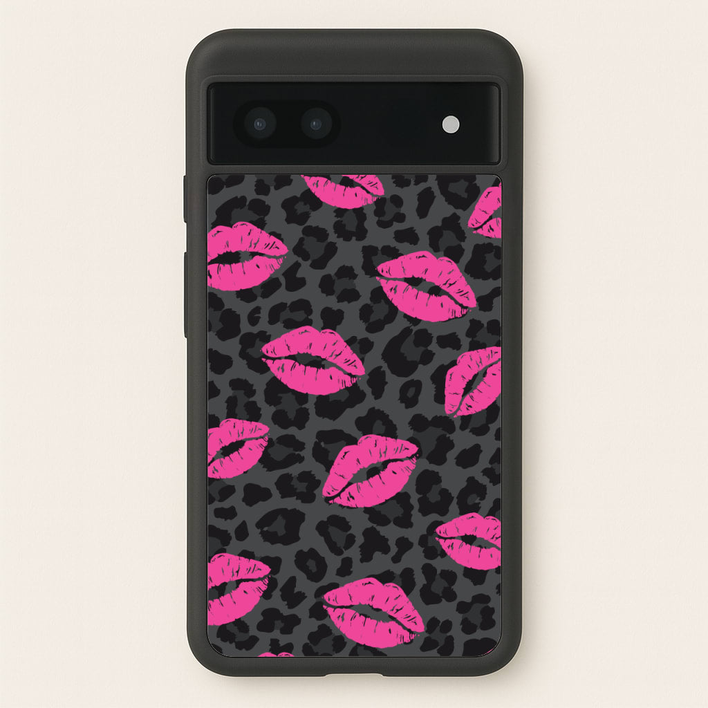 Pink Lipstick Cheetah Print - Animal Patterns Phone Case for Google Pixel 7a
