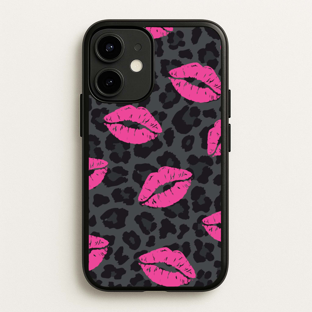 Pink Lipstick Cheetah Print - Animal Patterns Phone Case for iPhone 12 / 12 Pro
