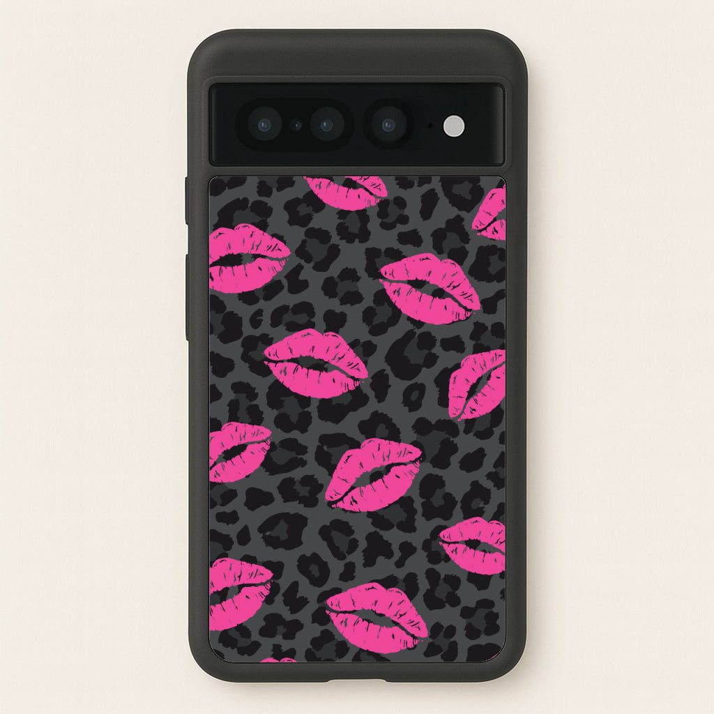 Pink Lipstick Cheetah Print - Animal Patterns Phone Case for Google Pixel 7 Pro