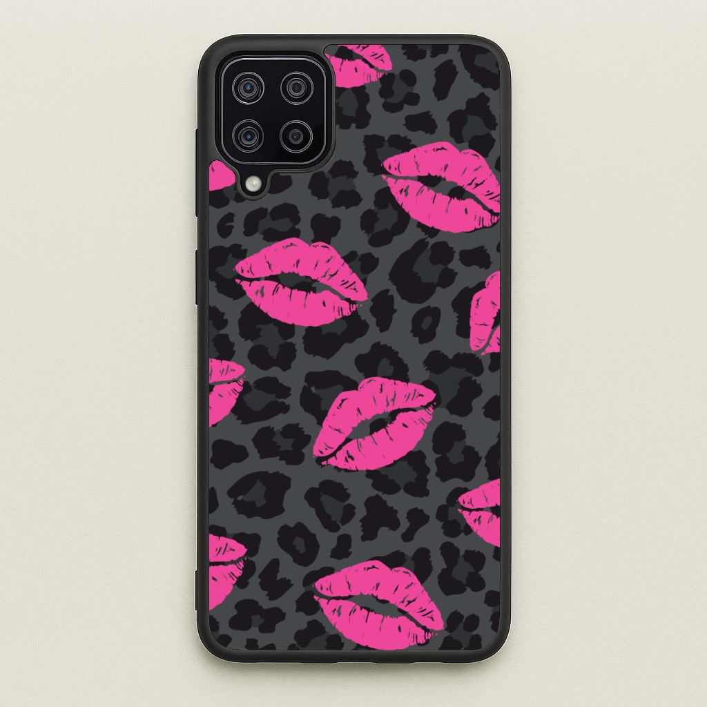 Pink Lipstick Cheetah Print - Animal Patterns Phone Case for Galaxy A12