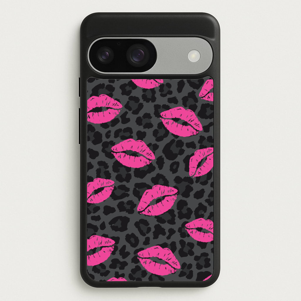 Pink Lipstick Cheetah Print - Animal Patterns Phone Case for Google Pixel 9 / 9 Pro
