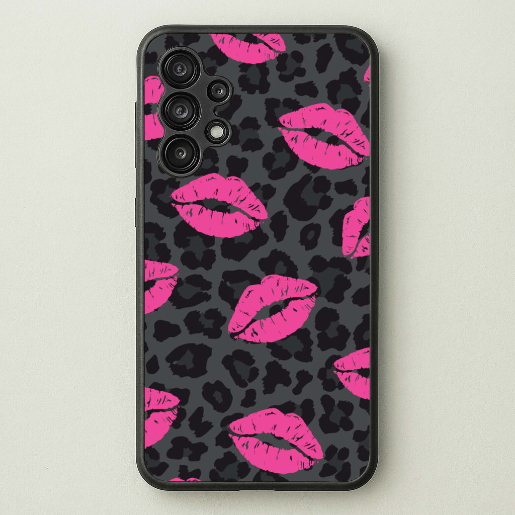 Pink Lipstick Cheetah Print - Animal Patterns Phone Case for Galaxy A13