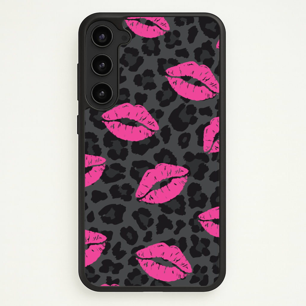 Pink Lipstick Cheetah Print - Animal Patterns Phone Case for Galaxy S23