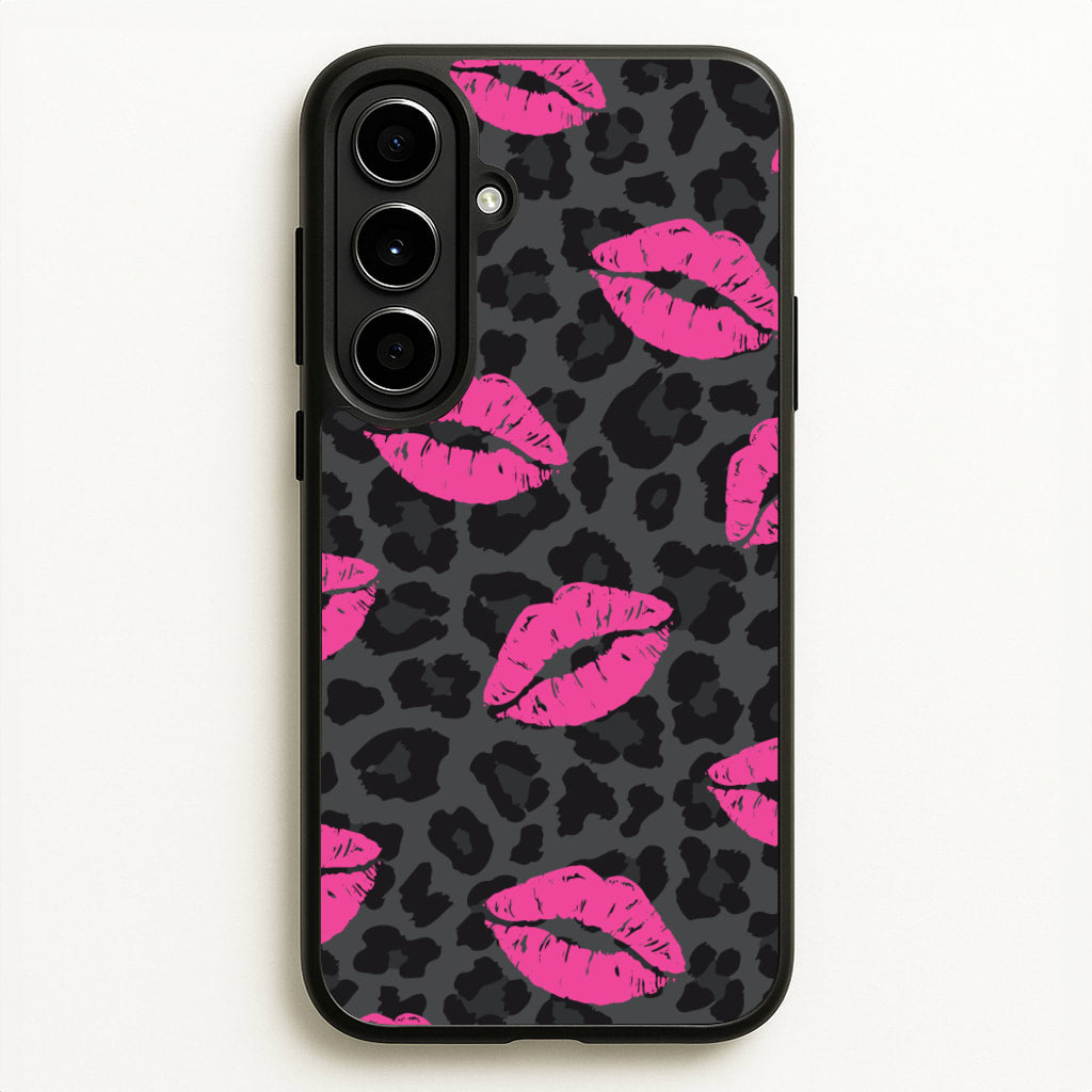 Pink Lipstick Cheetah Print - Animal Patterns Phone Case for Galaxy A56