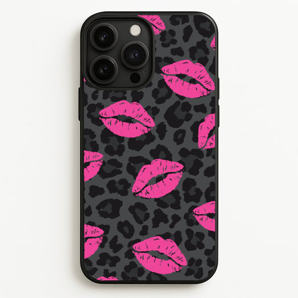 Pink Lipstick Cheetah Print - Animal Patterns Phone Case for iPhone 13 Pro Max
