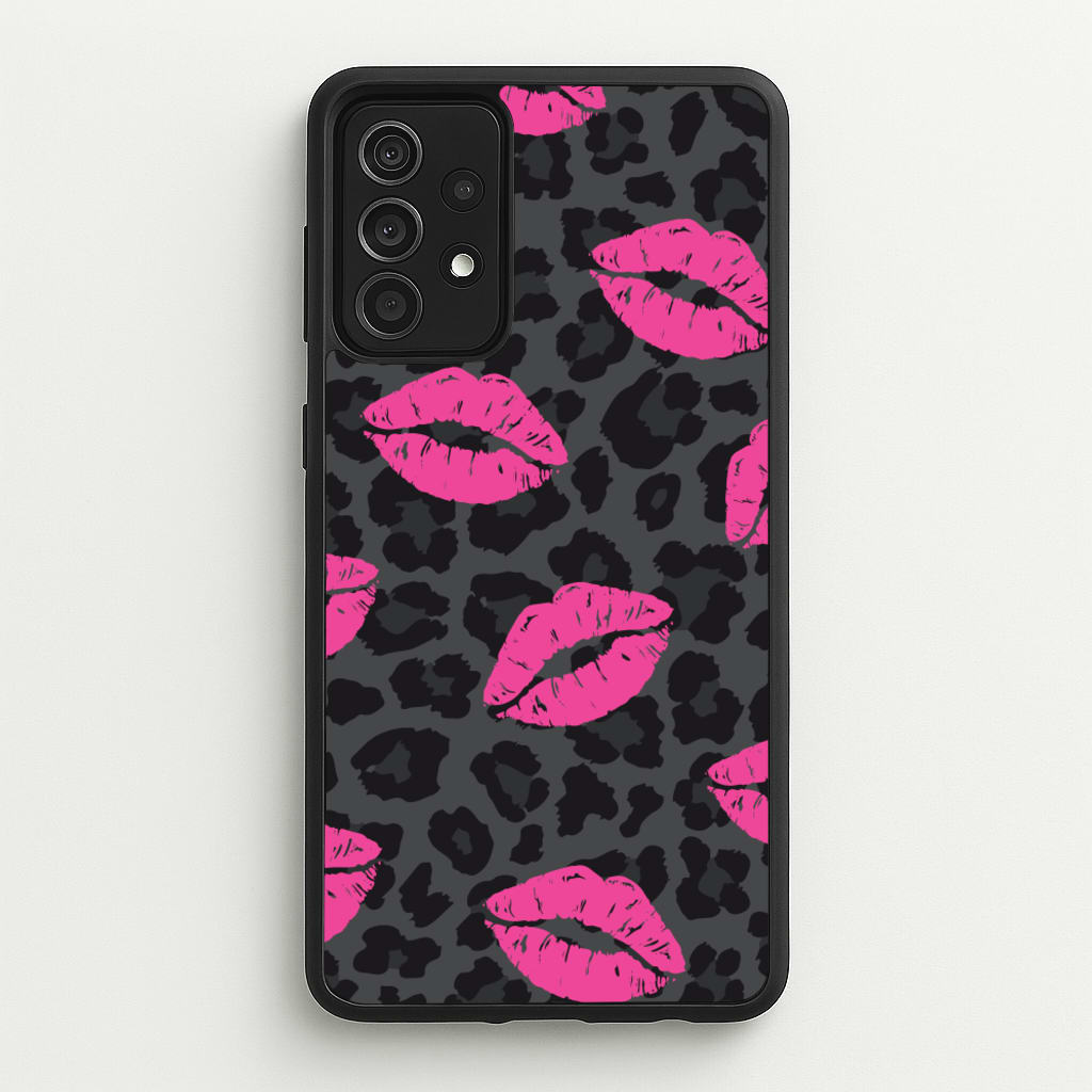 Pink Lipstick Cheetah Print - Animal Patterns Phone Case for Galaxy A52 / A52s