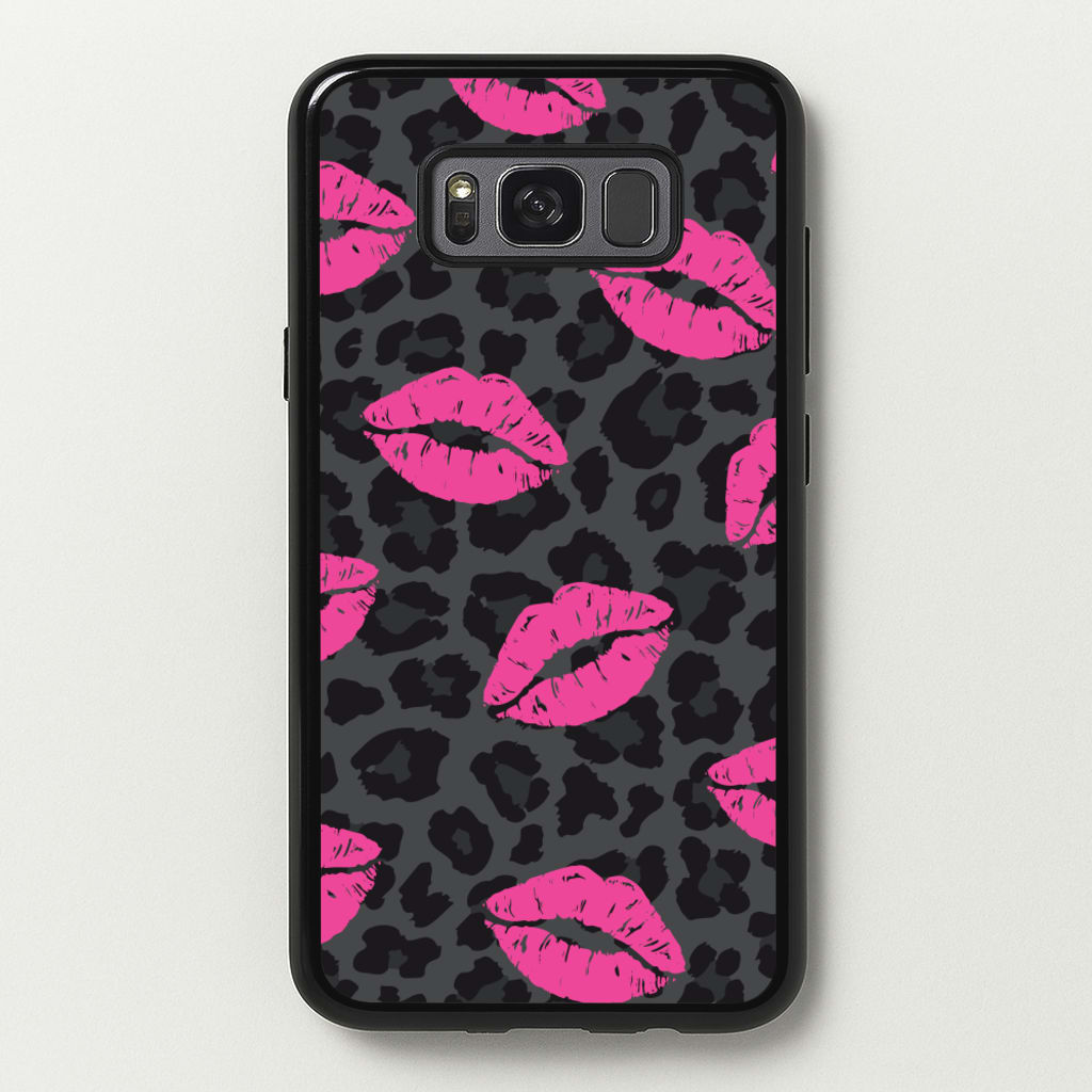 Pink Lipstick Cheetah Print - Animal Patterns Phone Case for Galaxy S8 Plus