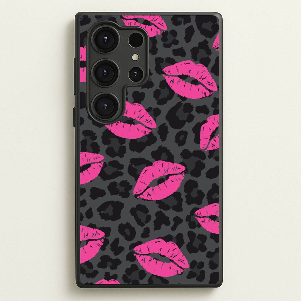 Pink Lipstick Cheetah Print - Animal Patterns Phone Case for Galaxy S25 Ultra
