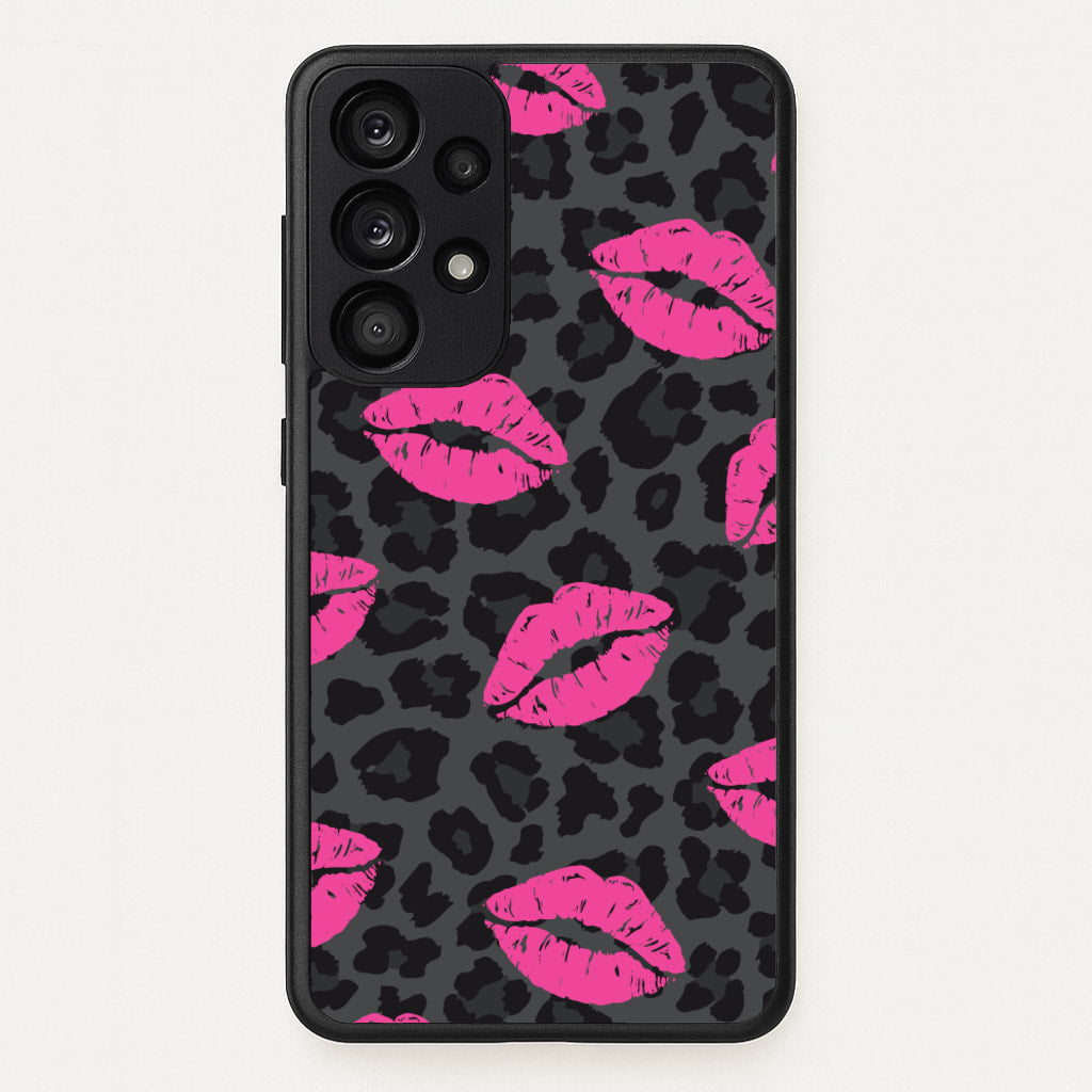 Pink Lipstick Cheetah Print - Animal Patterns Phone Case for Galaxy A53