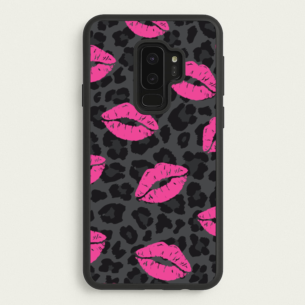 Pink Lipstick Cheetah Print - Animal Patterns Phone Case for Galaxy S9 Plus