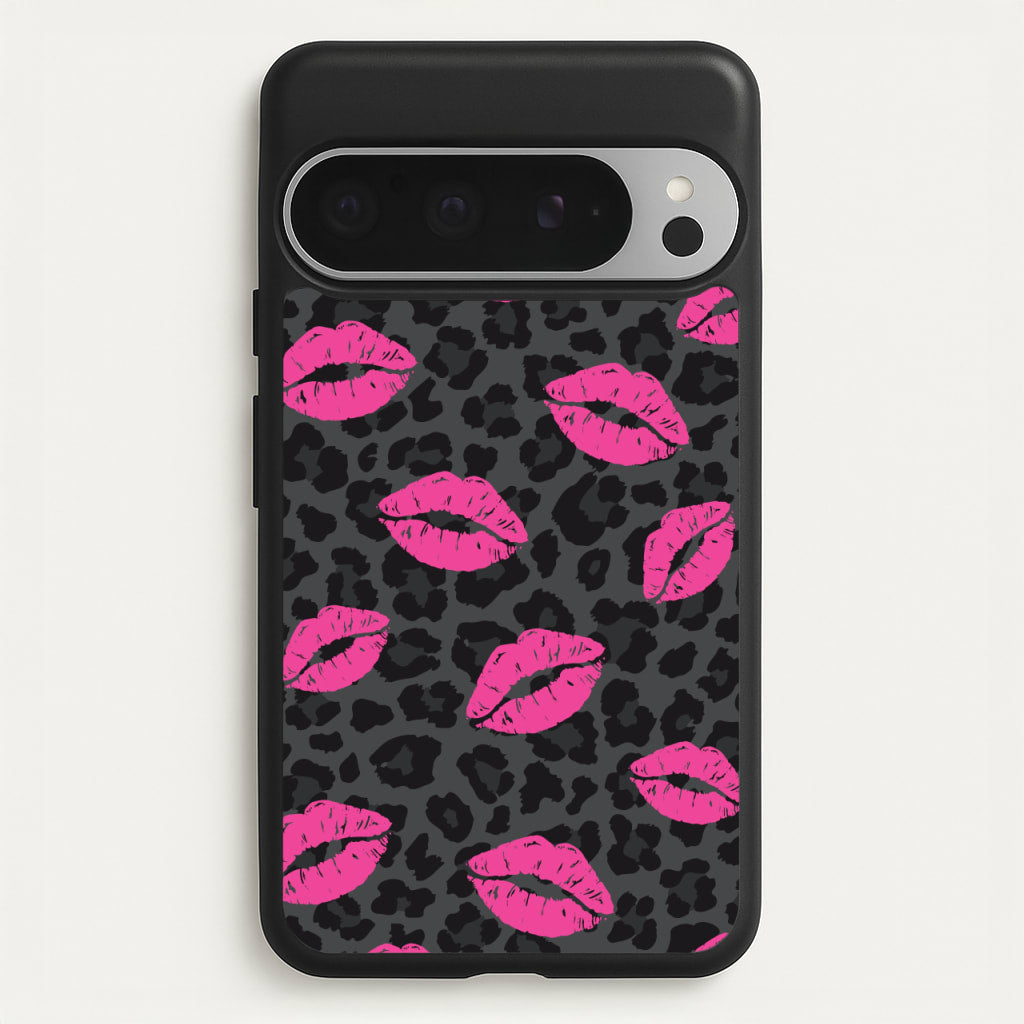 Pink Lipstick Cheetah Print - Animal Patterns Phone Case for Google Pixel 9 Pro XL