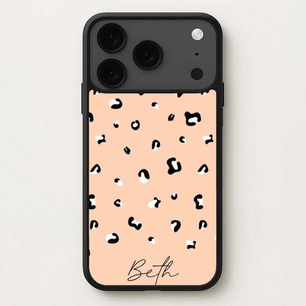 Personalised Name Cheetah Print Phone Case for iPhone 17 Pro