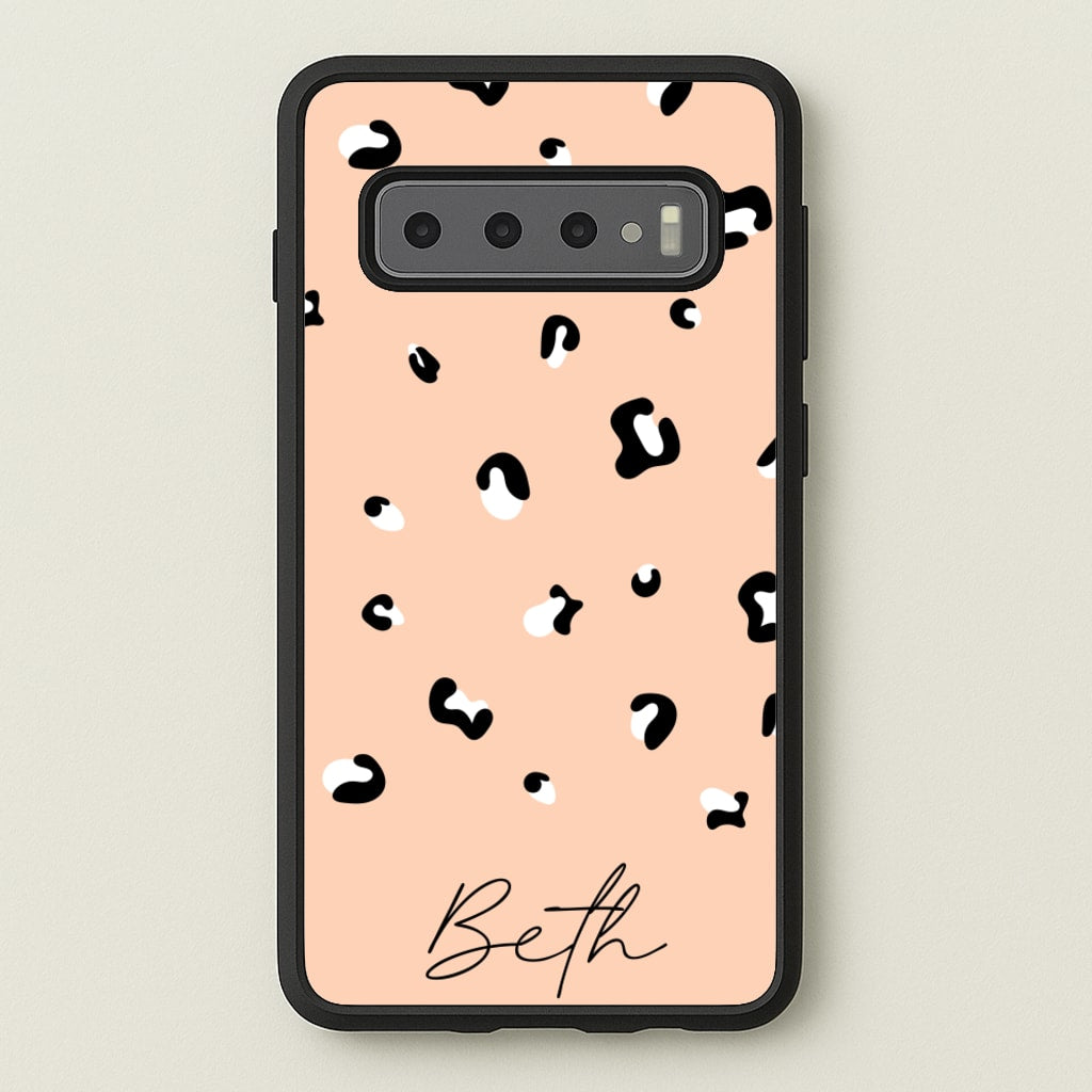 Personalised Name Cheetah Print - Animal Patterns Phone Case for Galaxy S10 Plus