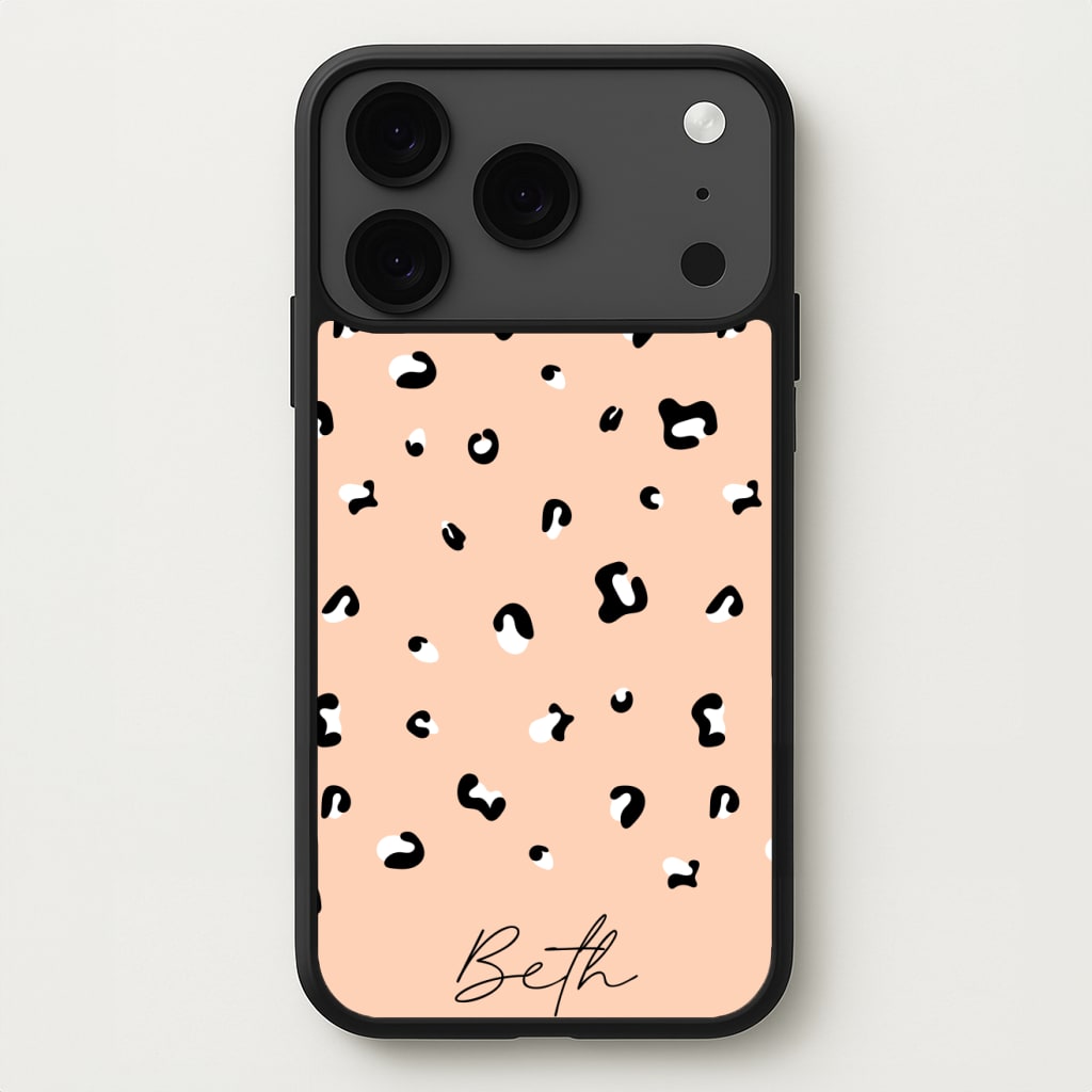Personalised Name Cheetah Print Phone Case for iPhone 17 Pro Max
