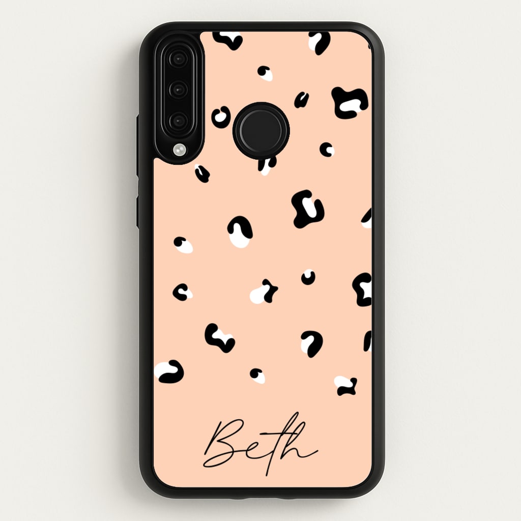 Personalised Name Cheetah Print - Animal Patterns Phone Case for Huawei P30 Lite