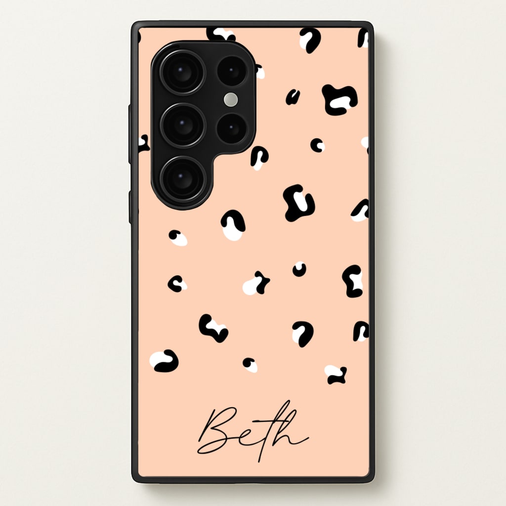 Personalised Name Cheetah Print - Animal Patterns Phone Case for Galaxy S24 Ultra
