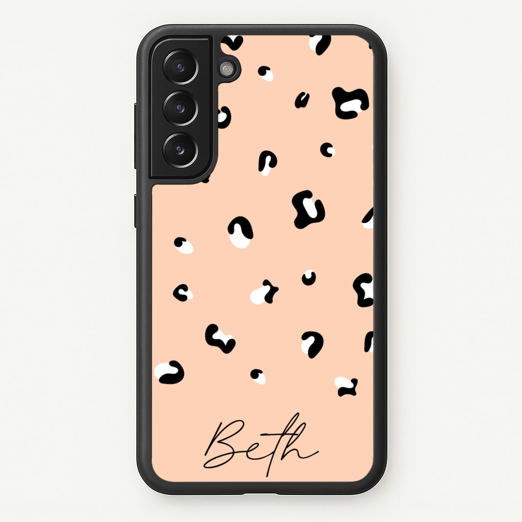 Personalised Name Cheetah Print - Animal Patterns Phone Case for Galaxy S22