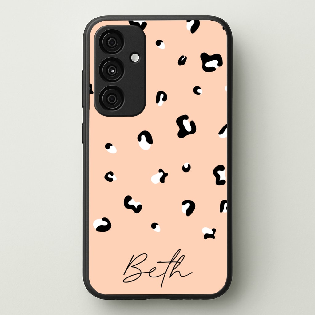 Personalised Name Cheetah Print - Animal Patterns Phone Case for Galaxy A15