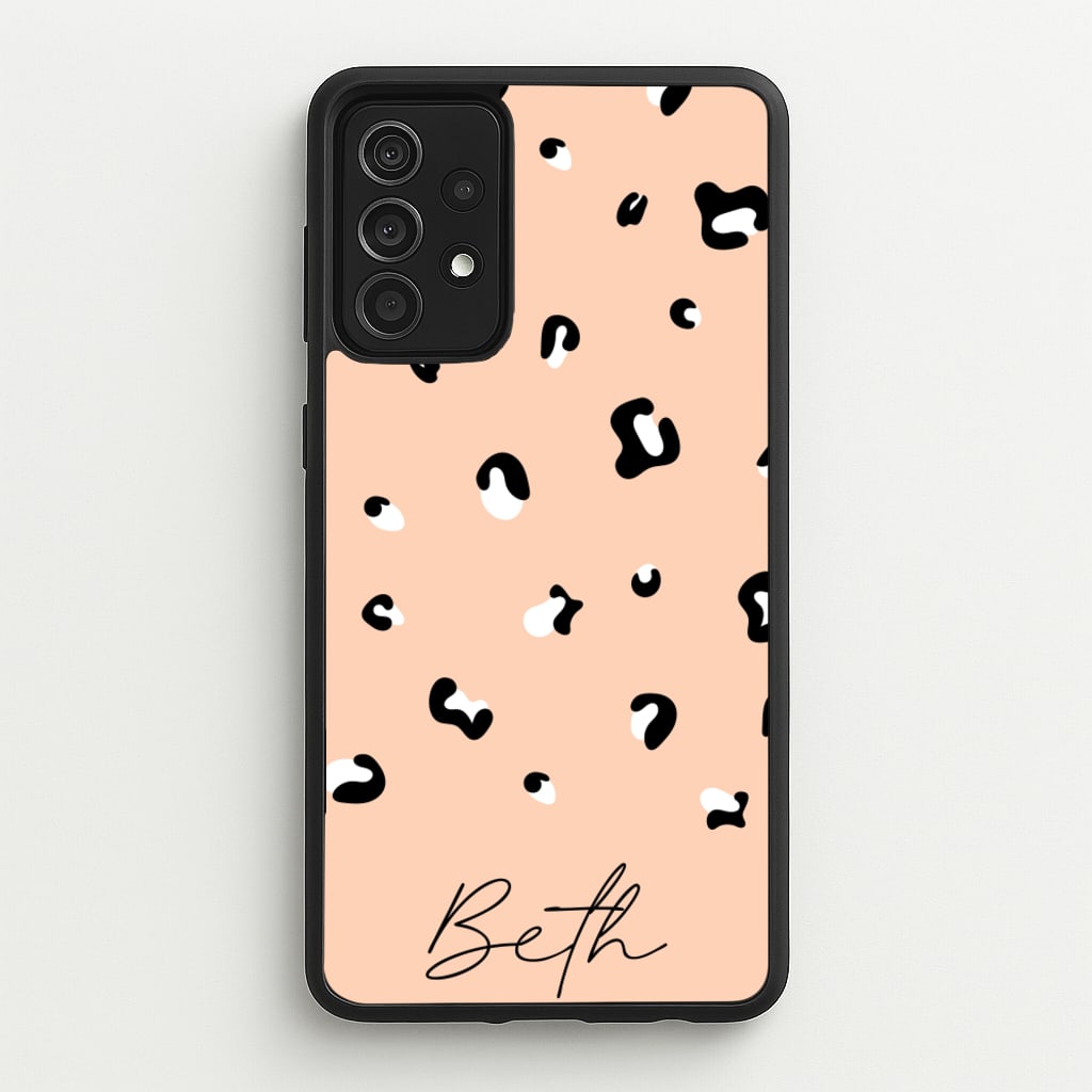 Personalised Name Cheetah Print - Animal Patterns Phone Case for Galaxy A52 / A52s