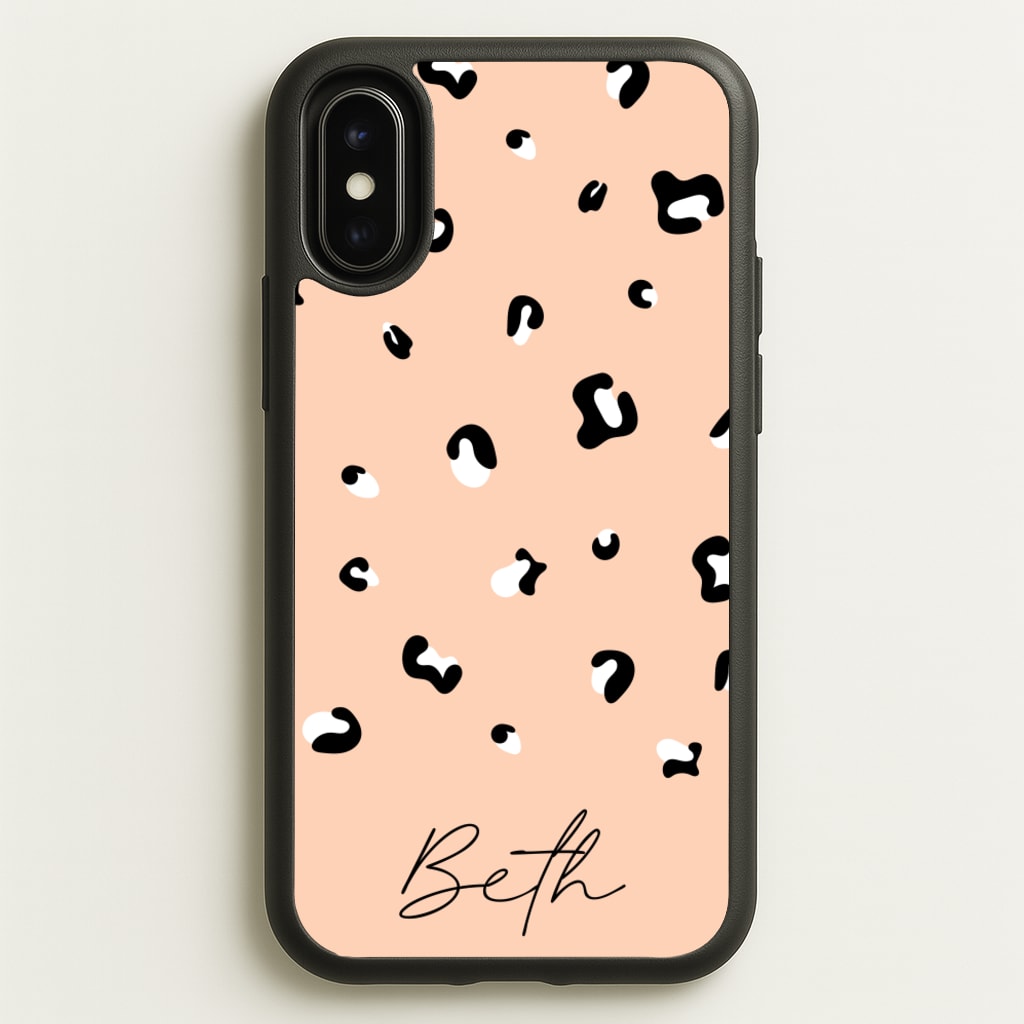 Personalised Name Cheetah Print - Animal Patterns Phone Case for iPhone X / XS