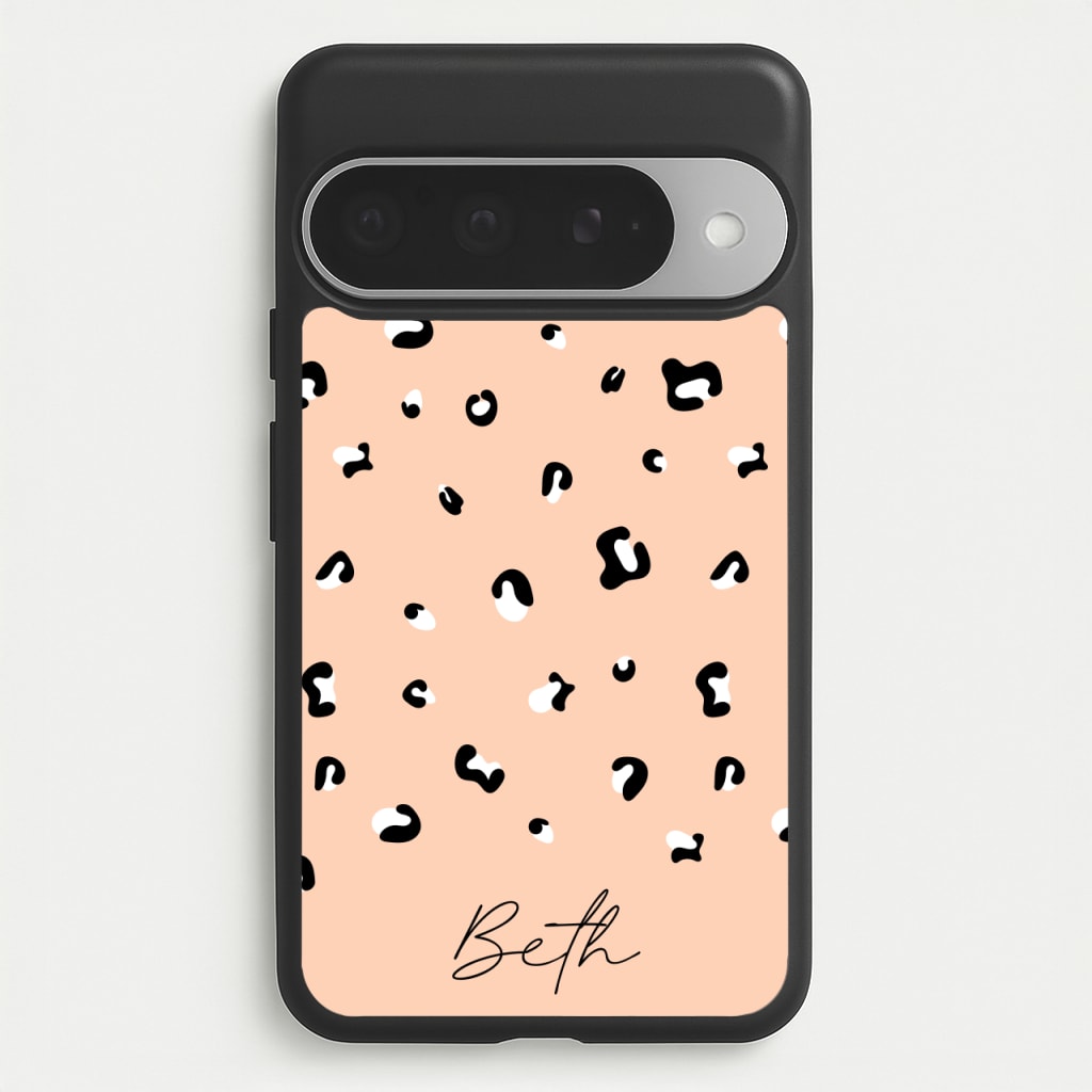 Personalised Name Cheetah Print Phone Case for Google Pixel 10 Pro XL