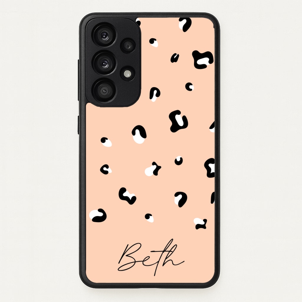 Personalised Name Cheetah Print - Animal Patterns Phone Case for Galaxy A53